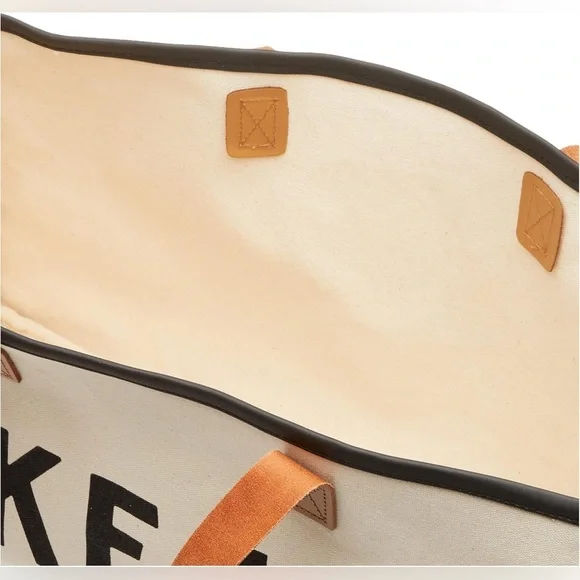 Santa Barbara Design Lake Life Canvas Tote Leather Handles Large Beach Bag New - Picture 5 of 9